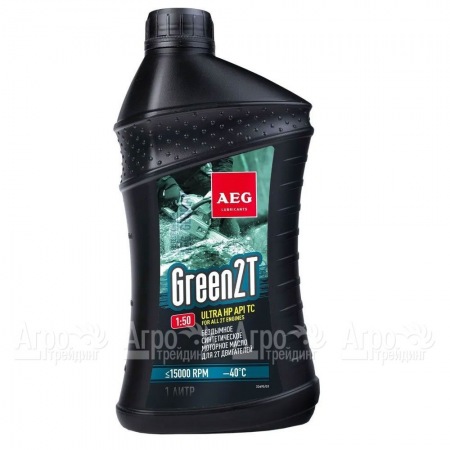 Масло синтетическое AEG Green HP 2T Motor Oil API TC 1 л для 2-х тактных двигателей  в Брянске